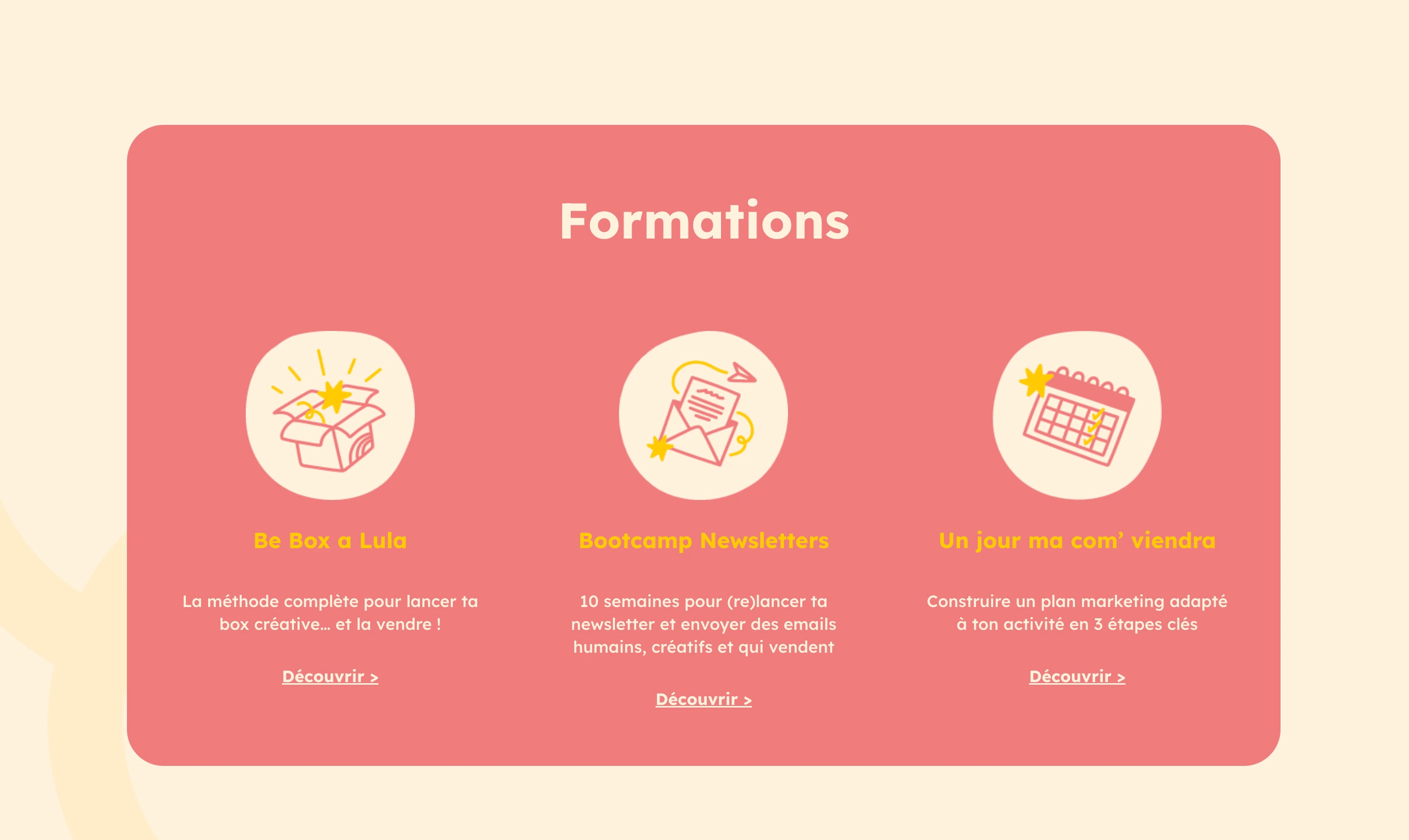 Page d'accueil de la formation